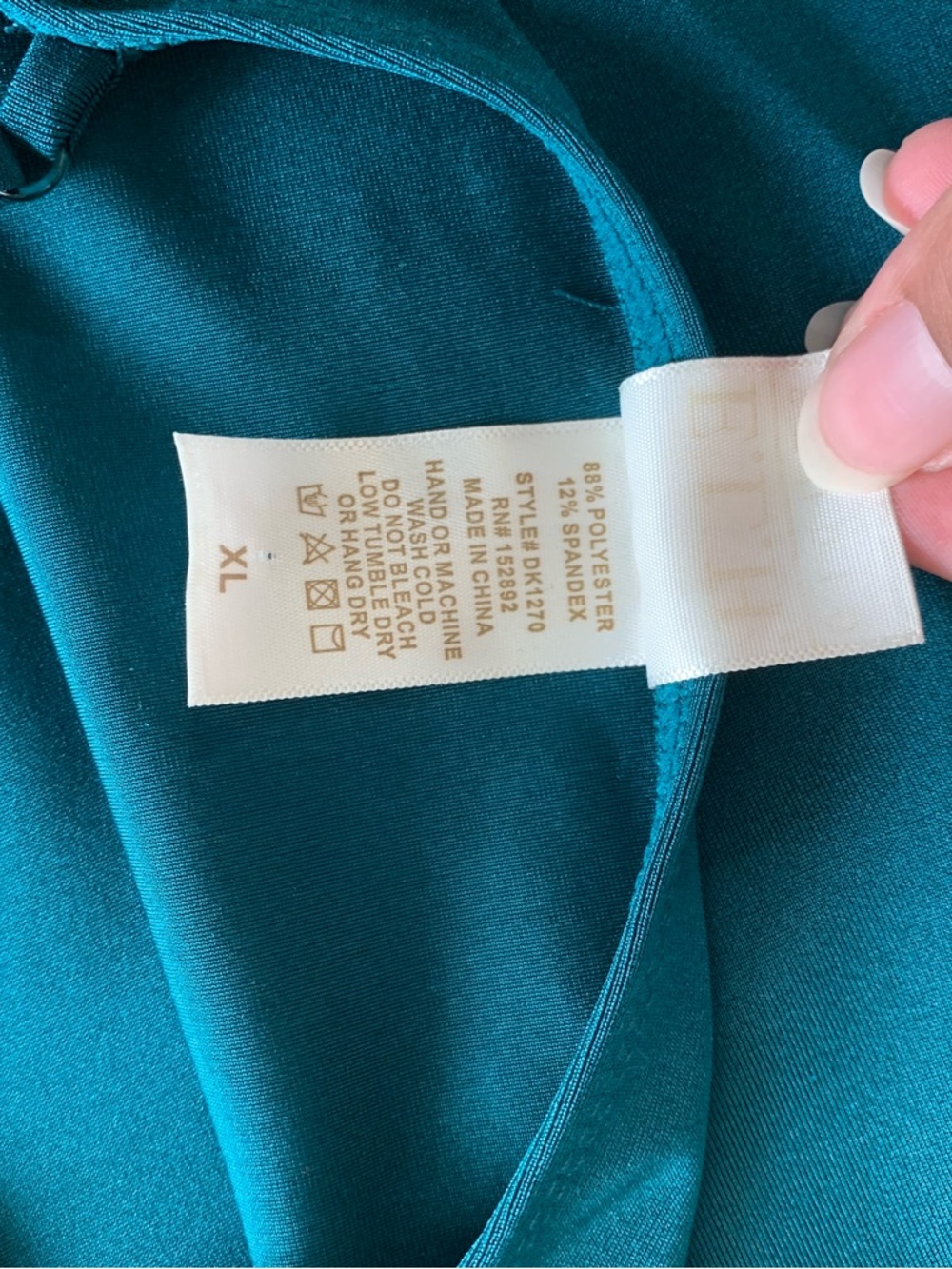 Sleek Teal Midi Slip Dress with Spaghetti Straps - Picture 6 of 6
